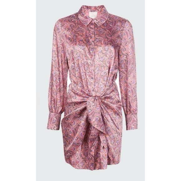 Cinq a Sept Gaby Dress in Psychadelic Paisley in Tea Rose Multi Sz. 0 Sz. XS NWT - Picture 5 of 14